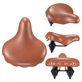 KEREACHY Wholesale Brown Retro Bicycle Seat Cushion Ultra Wide City Electric Bicycle Seat Cushion Thickened E-bike Saddel