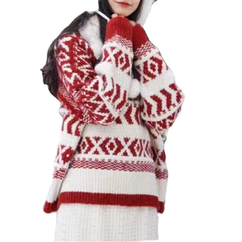 Wholesale Ugly Christmas Sweater Knit Women's Crew Neck Sweater Festival Fashion Holiday Sweater Christmas