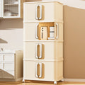 66cm 1/2/3/4/5 Tier Home Sundries Storage Box.Bedroom Clothing Organization Storage Bins Folding Storage Cabinet with Wheels