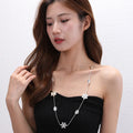New Fashion Long Flower Choker Necklace Hot Selling  Mixed Color Flower Sweater Necklace Beach Jewelry for Woman Wholesale