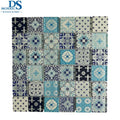 3D Inkjet Print Kitchen Backsplash Moroccan Style Flower Pattern Bathroom Shower Mosaic Tile Wall Decor Recycle Glass Mozaic