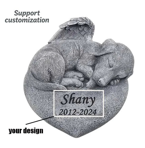 Personalized Resin Dog Memorial Statue Angelic Design Hand-painted Custom Pet Remembrance Artistry Fashion Garden Decorative