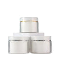 100g Face Cream Jar Body Scrub Facial Mudpack Pot Gold Silver Edge Wide Mouth Double Wall PET Plastic Cream Cosmetic Container