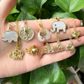 Jialin Jewelry 2022 Ins Fashion 18k Gold Plated Elephant Pendant Necklace Sets