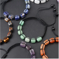 Natural 7 Chakra Healing Crystals Square Colorful Braided Bracelet Fashion Jewelry for Gift Giving Crystal Crafts