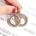 Women's Fashion Bohemian Gold Crystal Rhinestone Hoop Earrings Mainly Alloy Wedding Party Engagement Gift