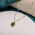 Custom Pendant Initial Necklace Fashion Jewelry Stainless Steel Onyx Pendant Figaro Chain Necklace
