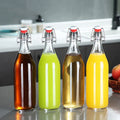 Eco-friendly 250ml 500ml 750ml 1000ml Bottle for Beer Energy Drinks Glass Water Bottle with Swing Top Cap
