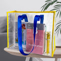 2026 Custom Logo Waterproof Travel Organizer Bag Pvc Zipper Toiletry Color Transparent PVC Shopping Tote Handbag for Women
