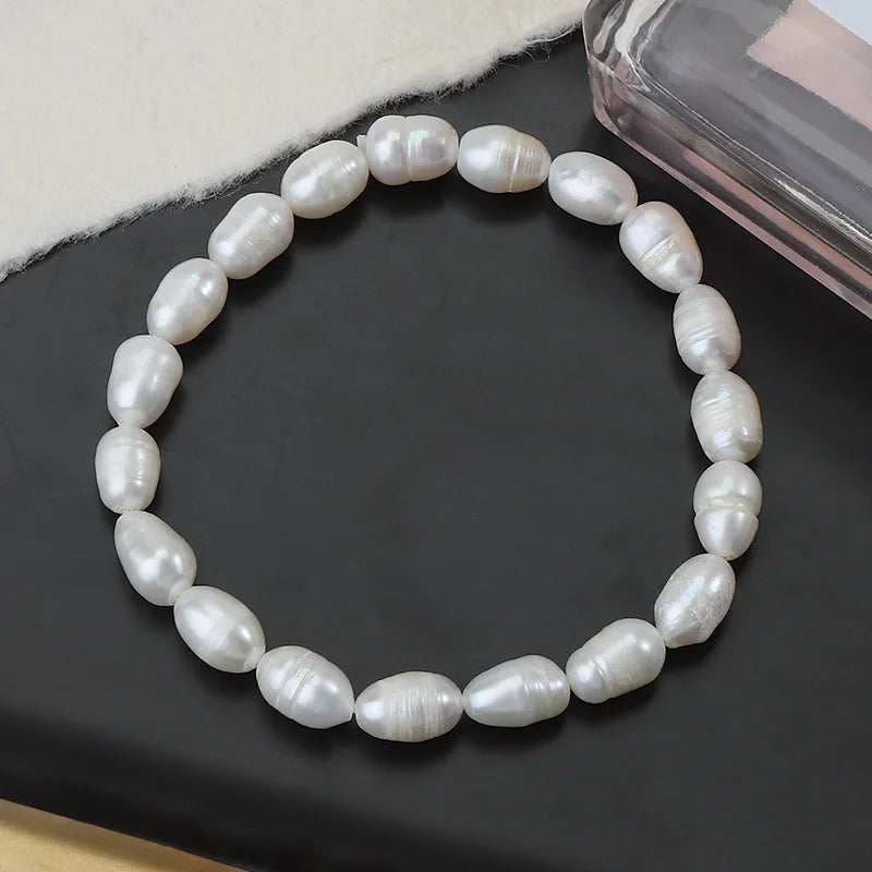 Wholesale Natural Freshwater Pearl Bracelet Threaded Pearl Beaded Stretch Bracelet