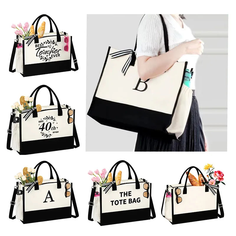 Wholesale Personalized Travel Tote Bags Custom Fashionable Girl Canvas Beach Shoulder Bag With Logo