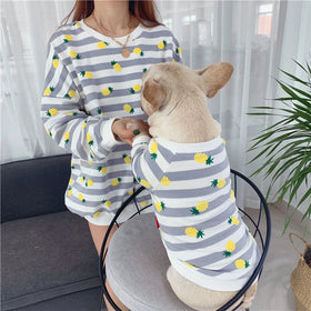 Wholesale Stocked Pineapple Pets Jersey for Dog and Owner Clothes Sweaters