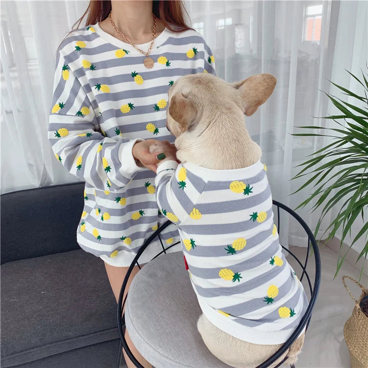 Wholesale Stocked Pineapple Pets Jersey for Dog and Owner Clothes Sweaters