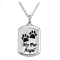 Stainless Steel Dog Pet Memorial Urn Pendant Necklace Fine Pendants & Charms with Dog Paw Prints for Ashes Cremation Jewelry