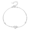 Fashion Minimalist Jewelry 925 Sterling Silver Heart Zircon Bracelet Gold Plated Bracelets for Women