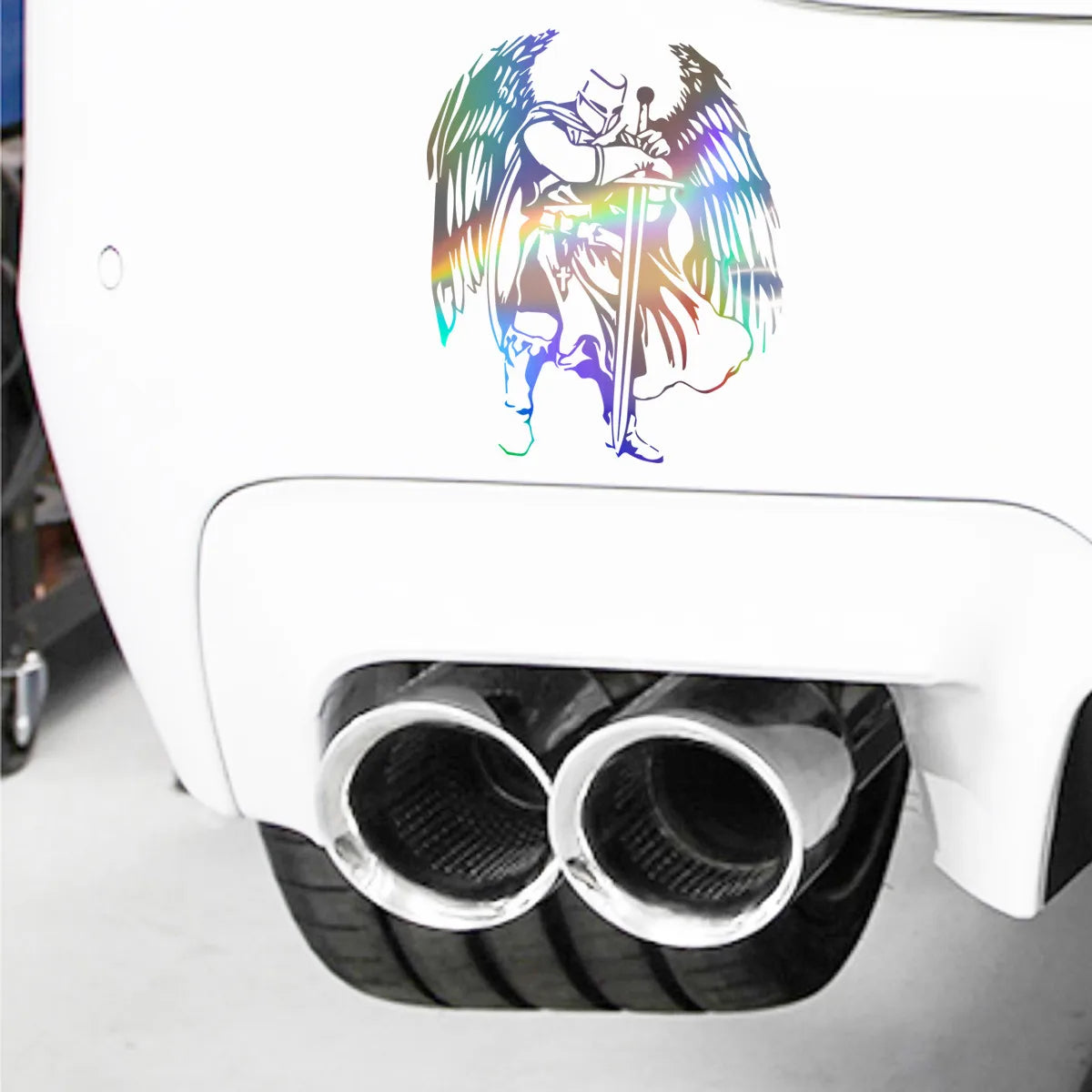 Knight Angel Car Laser Sticker Truck Bumpe Auto Window Door Room Wall Vinyl Decal Gift Die Cut Decals Laptop Window Glass