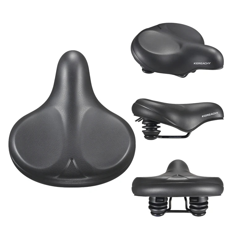 KEREACHY Waterproof Comfortable Seat Double Shock Absorbing Big Butt Saddle City Bicycle Saddle City Commuter Super Wide Seat