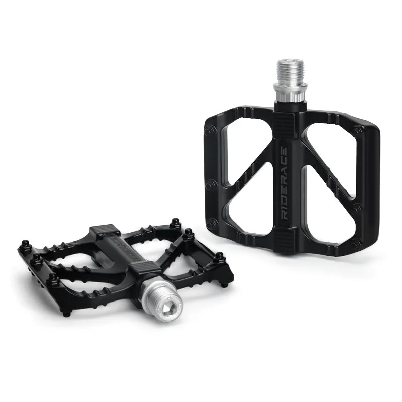 RIDERACE Ultralight Bicycle Pedals DU Bearings Aluminium Alloy MTB Mountain Bike Anti-slip Cycling Flat Pedal Ultra-Light BMX MegaBDM
