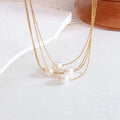 Custom Elegant Freshwater Pearl Necklace Stainless Steel 18k Gold Plated Women's Necklace