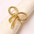 Luxury Alloy Gold Bow Napkin Rings Metal Bowknot Napkin Holders for Dinning Table Parties Weddings Serviette Ornaments