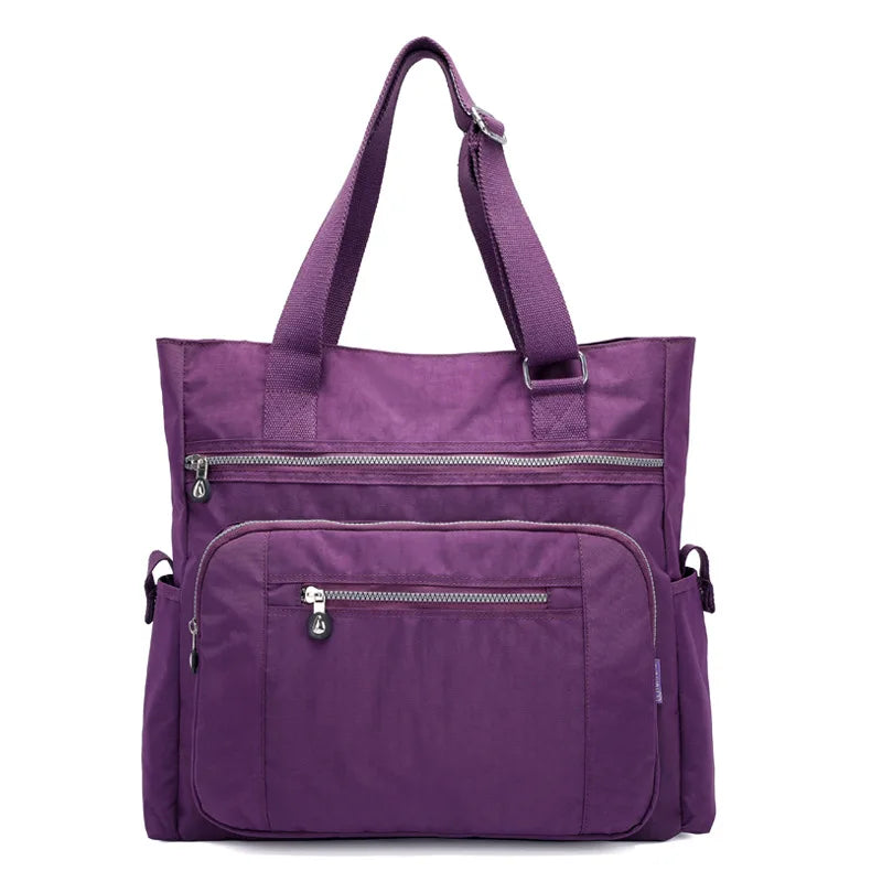 Women's New Minimalist Large Capacity Nylon Handbag Candy Pattern Fashionable Multi-Layer for Leisure Spring Season for Summer