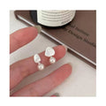 Simulate Pearl Asymmetry Brushed 925 Sterling Silver Drop Earrings for Women Girls Gift