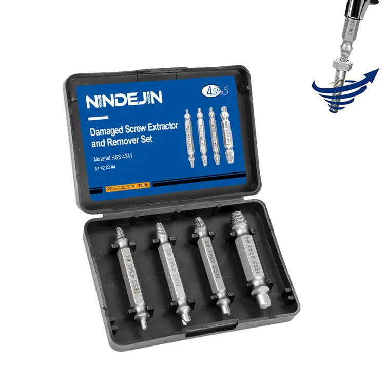 Industrial Grade Easy Out Bolt & Screw Extraction Drill Bit Set with Damaged Screw Removal Tool BS-QCQ-4HZ NINDEJIN