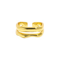 Wholesale Fashion Double Layers Plain Ring Sterling Silver Rings Adjustable Gold Plated 925 Silver Jewelry