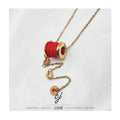 Carline Fashion Jewelry Stainless Steel 18k Gold Plated Spring Charm Pendant Link Chain Necklace for Women