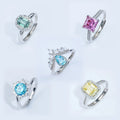 Custom Personalized Wholesale Bulk Price Adjustable Ladies Women Engagement Wedding 925 Silver Gemstone Moissanite Colored Ring
