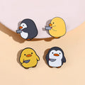 Hot Deals Metal Lapel Badge Cute Anime Penguin Little Yellow Duck with Knife Soft Enamel Lapel Pin