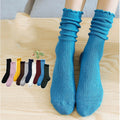 Japanese Winter Mid-tube Pile Socks Women's Candy-colored Ins Wind Mid-tube Lace Slouch Socks