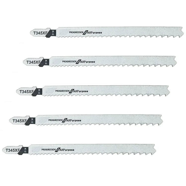 Set 5 T345XF Bi-Metal Jig Saw Blades 5-10TPI Variable Pitch for Industrial Use Straight Cutting Thin Plates Soft Metals OEM