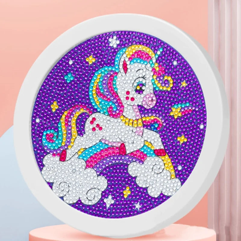 Unicorn Printed Diamond Painting Kit for Kids Fabric Crystal Dots Art Kits Kids' Animal Theme Diamond Art for Children