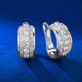 Fashion Jewelry Customizable and Wholesale 925 Sterling Silver Round Brilliant Cut AAA Zircon C Shaped Earrings for Women