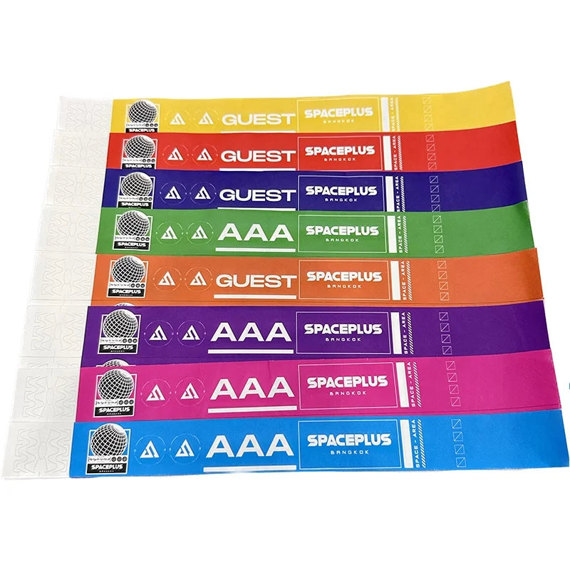 Cheap Custom Printed 3/4 Inch Water Proof Party Event Paper Wrist Bands Customised Tyvek Wristbands