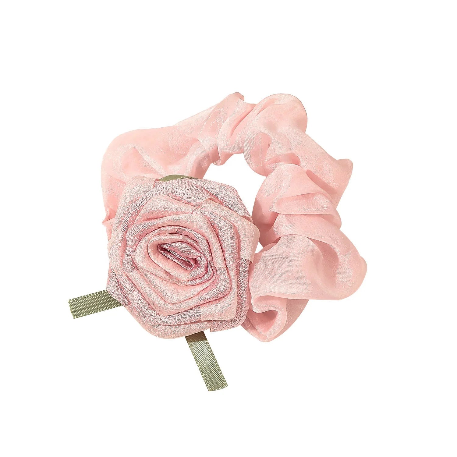 New Rose Flower Hair Ties Scrunchies Simple Rubber Band Female Tying Hair Rope Scrunchies Pearl Hair Clip