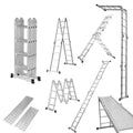 Aluminium 1.2mm Thick GS Certified Small Hinge Folding Combination Ladders Multi-Purpose Step Ladder Platform Extension