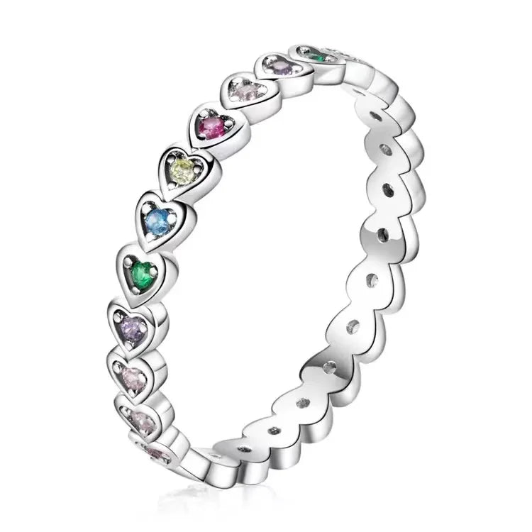 Valentine's Day Couple Ladies Gift Sterling Silver S925 Colorful Ring Wholesale