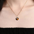 Delicate Women's Stainless Steel Romantic Link Necklace Handmade Wood Resin Pendants Collar Choker Jewelry for Party Occasions