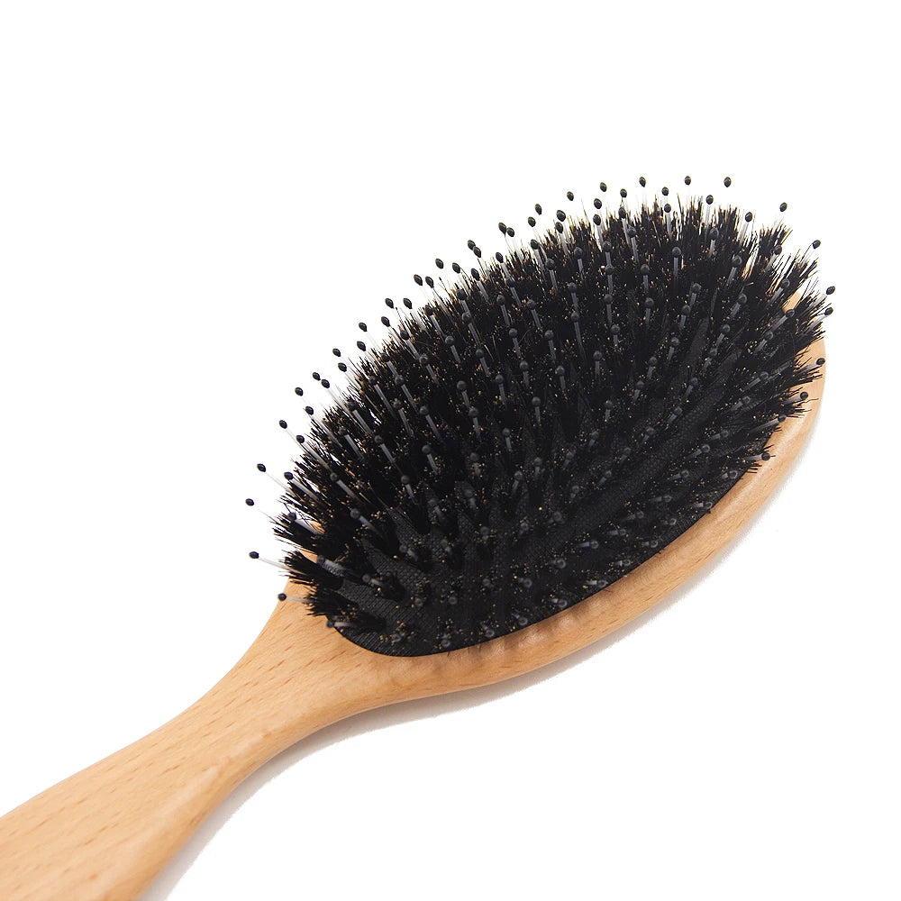 Factory Price Anti Static Scalp Massage Bamboo Wood Paddle Detangling Hair Brush for Women With Custom Logo