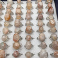 Wholesale Very Fashionable Natural Stones Cherry Blossom Agate Ring
