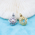 C030117 Sterling Silver Freshwater Pearl Cage Pendant Necklace Jewelry Locket for Pearl Party