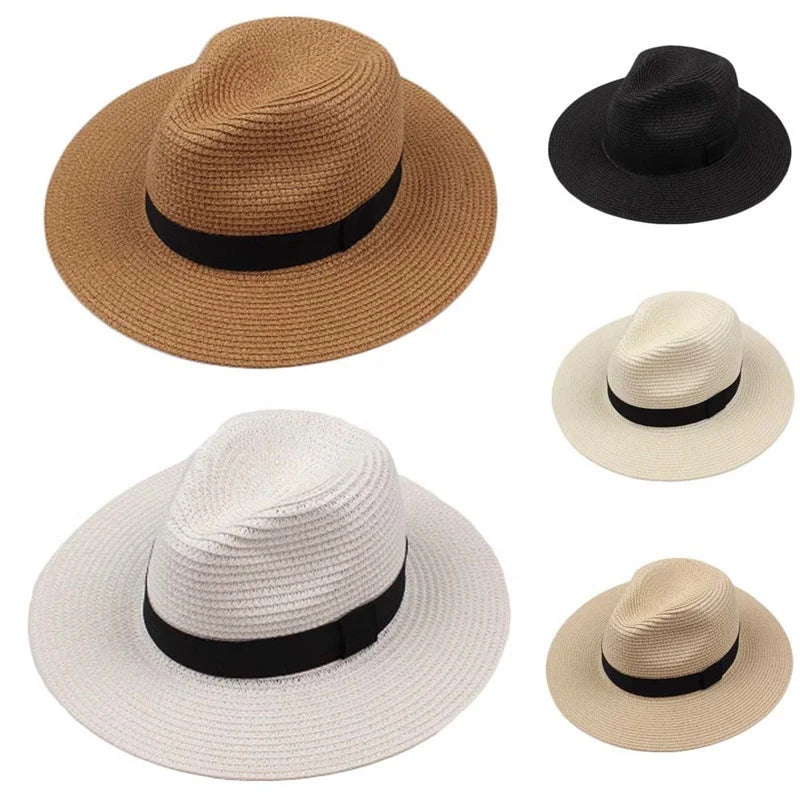 Classic Wholesale High Quality Customized Design Sun Wide Brim Panama Unisex Summer Paper Straw Hat