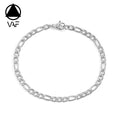 VAF Nickel-Free Gold/Silver Figaro Chain Bracelet316L Stainless Steel Hypoallergenic Stylish Jewelry Bracelet for Men Women