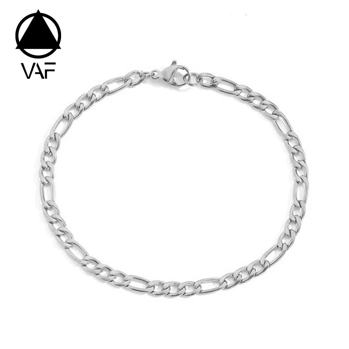 VAF Nickel-Free Gold/Silver Figaro Chain Bracelet316L Stainless Steel Hypoallergenic Stylish Jewelry Bracelet for Men Women