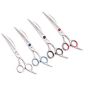 JP Steel 7" Professional Pet Grooming Scissors Stainless Steel 4Cr13 Curved Shears with Sharp Tip Right-Handed Model Z4001