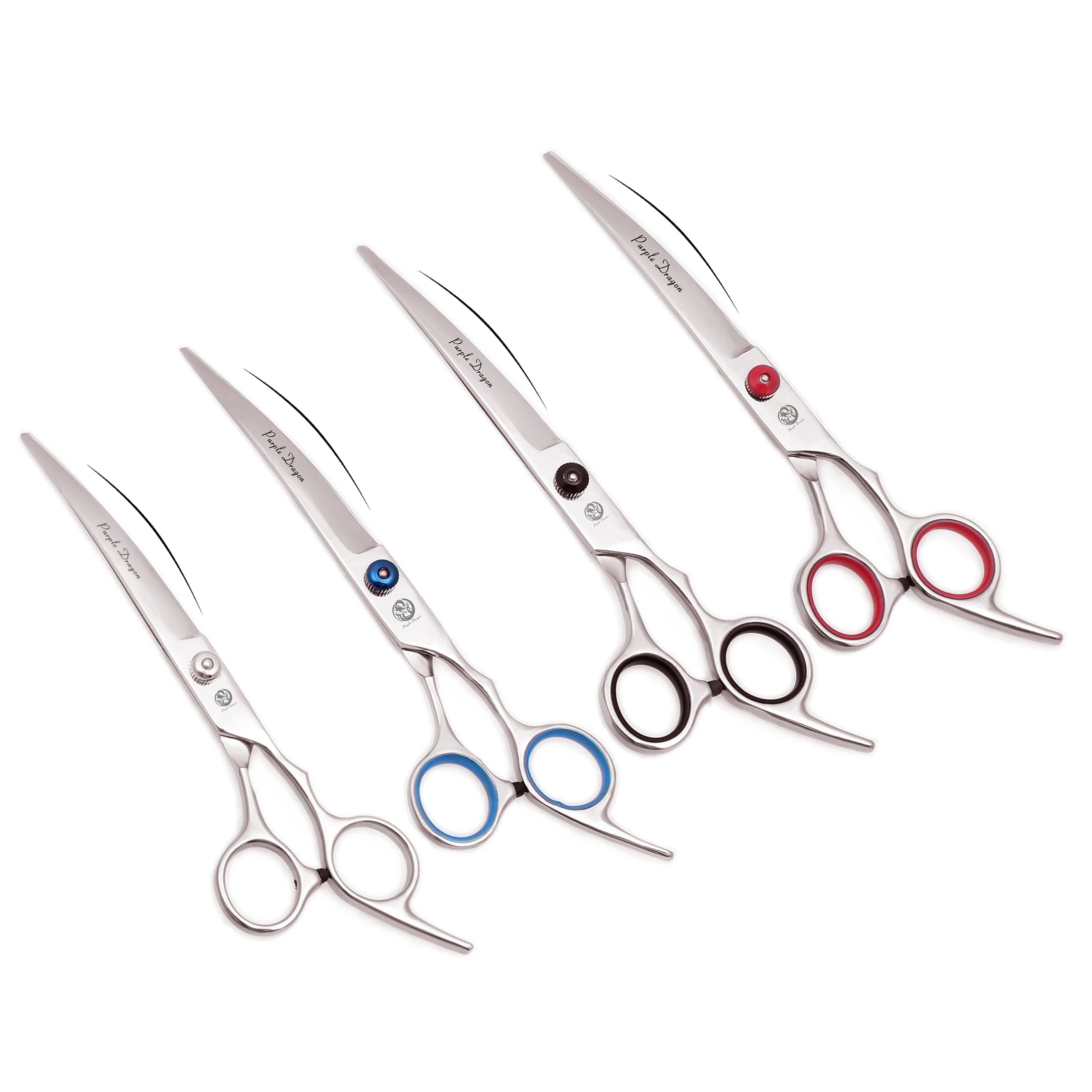 JP Steel 7" Professional Pet Grooming Scissors Stainless Steel 4Cr13 Curved Shears with Sharp Tip Right-Handed Model Z4001