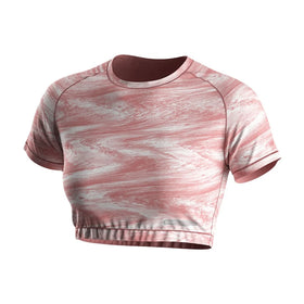 Premium Girl's Y2K Crop Top Round Neck Personalized Fashion Pattern Highly Stretchy Breathable for Daily Athleisure