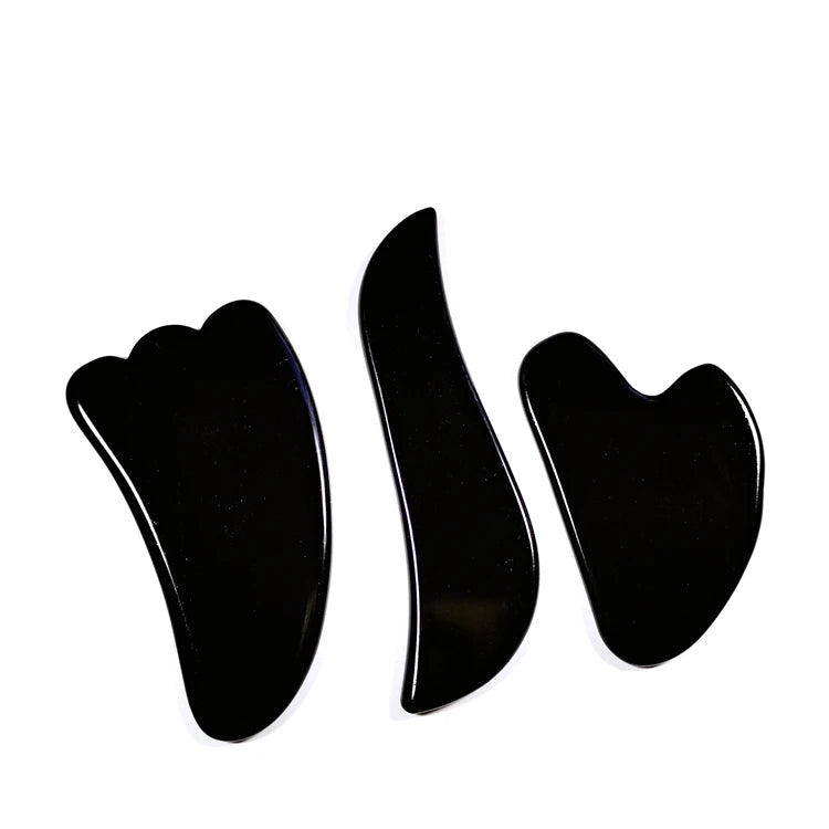 Hongzhuo Black Obsidian Stone Gua Sha Board Multi Gua Sha Scraping